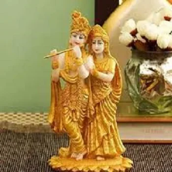 TIED RIBBONS Gold Plated Radha Krishna Idol Statue 